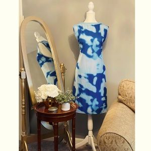 Blue tie dye bodycon mini dress